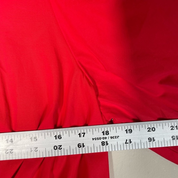 Madewell Poplin Cotton Crewneck Bubble Short Sleeve Mini A-line Dress Sz 6 Red - Picture 11 of 16